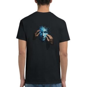 ARTYSTYCZNA KOSZULKA MĘSKA „CYFROWA TWARZ PRZYSZŁOŚCI”