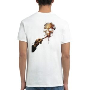 ARTYSTYCZNA KOSZULKA MĘSKA „CZASZKA NA PŁÓTNIE”