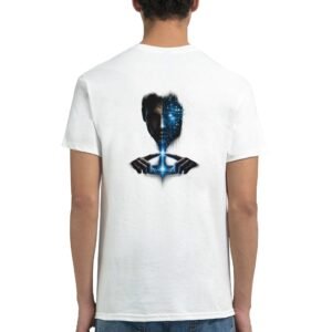 ARTYSTYCZNA KOSZULKA MĘSKA „CZŁOWIEK I SZTUCZNA INTELIGENCJA”