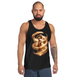 koszulka tank top z artystycznym motywem tańczącej kobiety