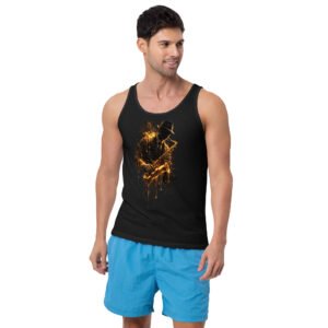 koszulka tank top z saksofonistą jazzowym