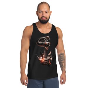 koszulka tank top z gitarą i wężem