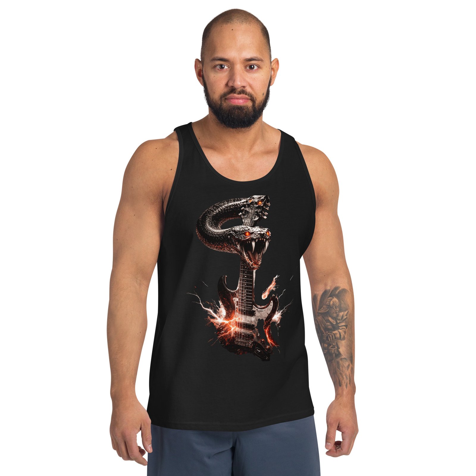Koszulka na ramiączkach „Venom Strings” – rockowa koszulka tank top z gitarą i wężem| Zarn.pl koszulka tank top z gitarą i wężem