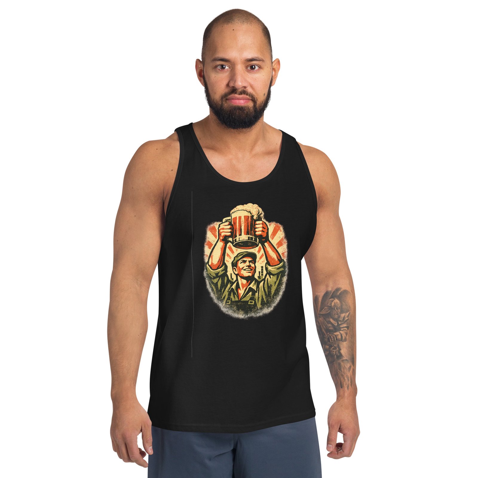 Męska koszulka na ramiączkach „Piwny Bohater PRL” – tank top retro z kuflem piwa| Zarn.pl Męska koszulka na ramiączkach „Piwny Bohater PRL” – tank top retro z kuflem piwa - obrazek 8