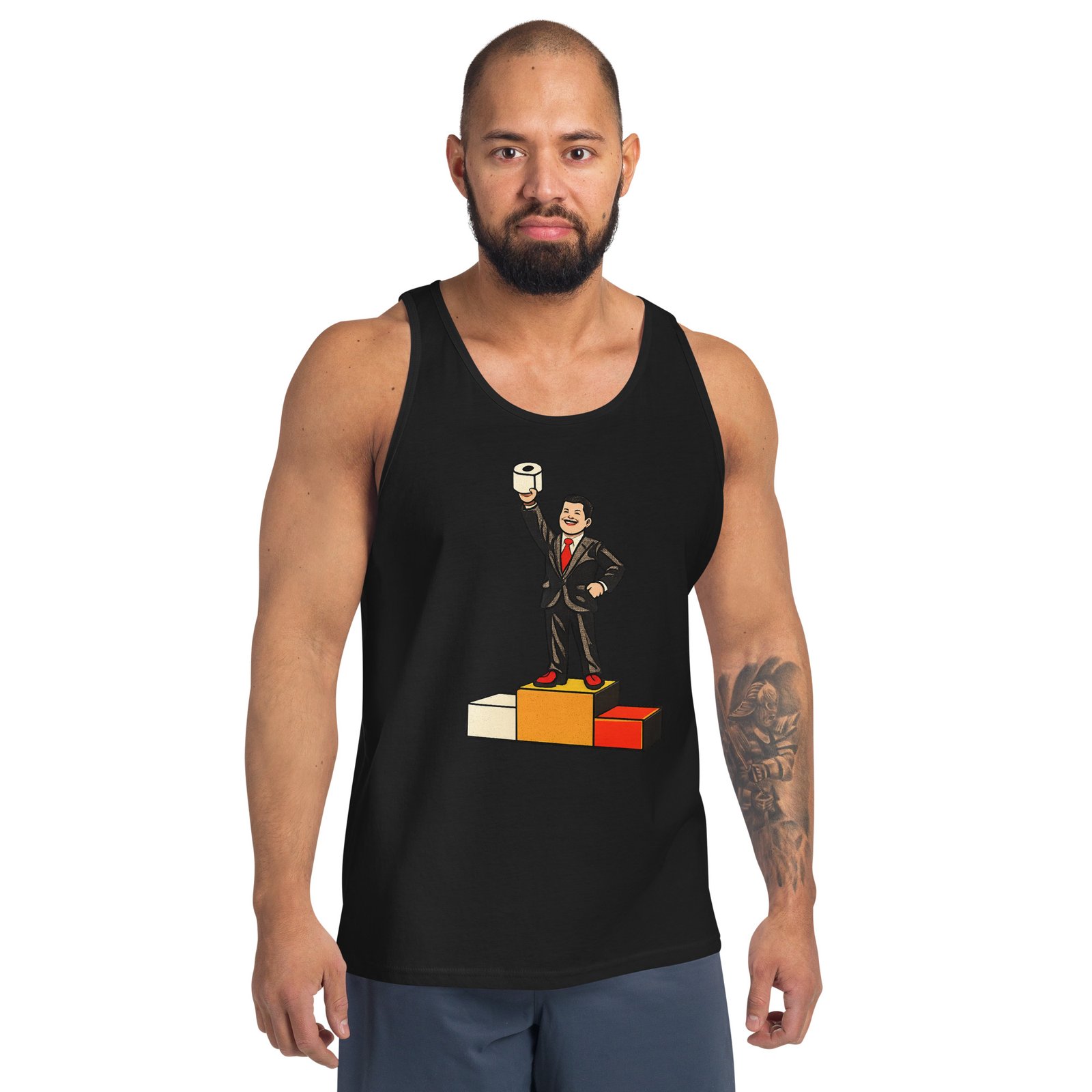 Męska koszulka na ramiączkach „Papier Toaletowy PRL” – tank top retro z humorem vintage| Zarn.pl męska koszulka na ramiączkach PRL z papierem toaletowym