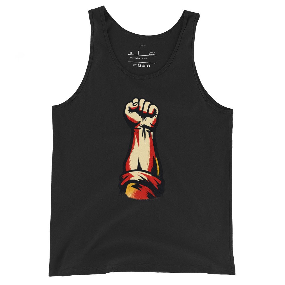 Koszulka na ramiączkach PRL „Zaciśnięta Pięść” – tank top retro propaganda| Zarn.pl Koszulka na ramiączkach PRL „Zaciśnięta Pięść” – tank top retro propaganda - obrazek 2