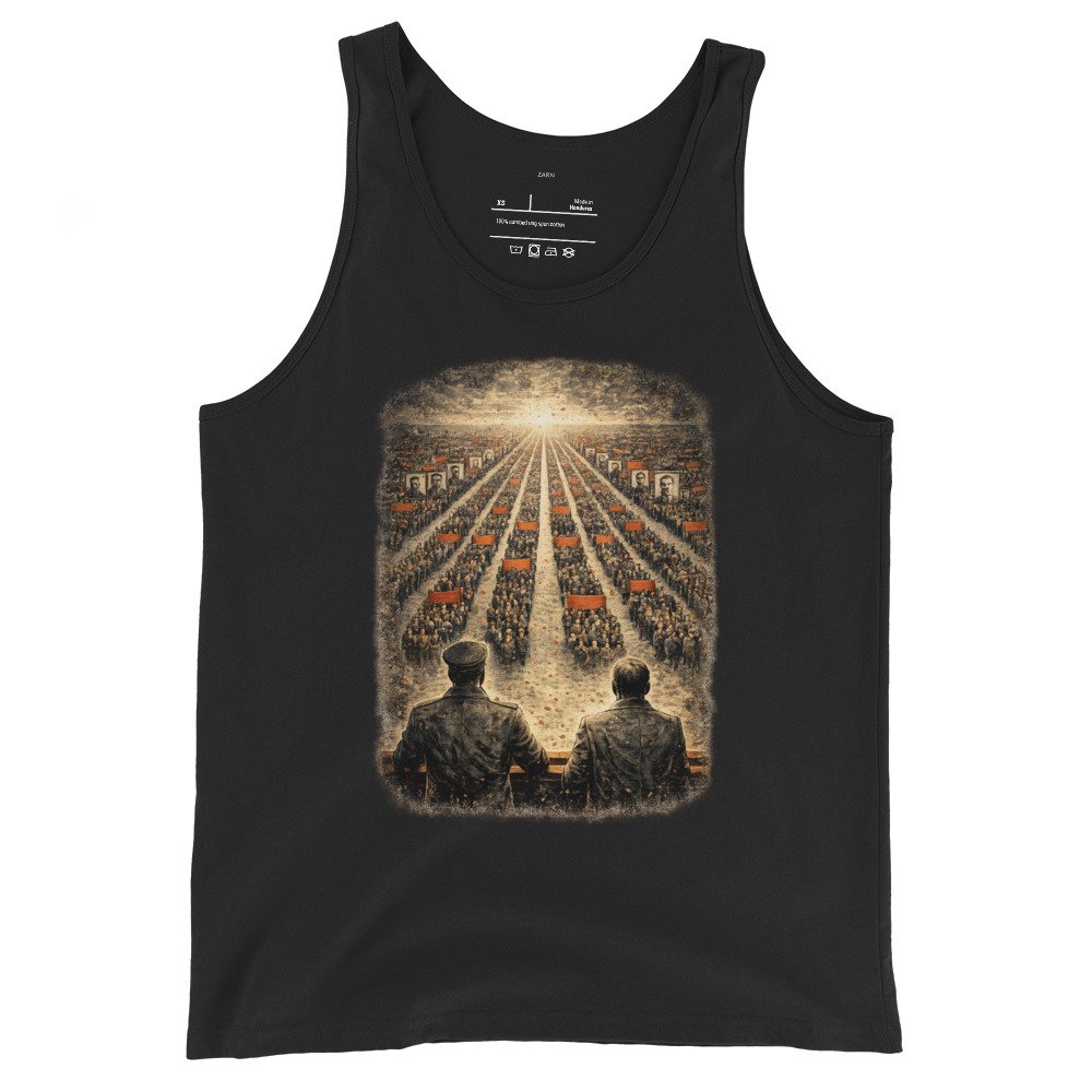 Koszulka na ramiączkach PRL „Pochód Ludowy” – tank top retro propaganda| Zarn.pl Koszulka na ramiączkach PRL „Pochód Ludowy” – tank top retro propaganda - obrazek 2