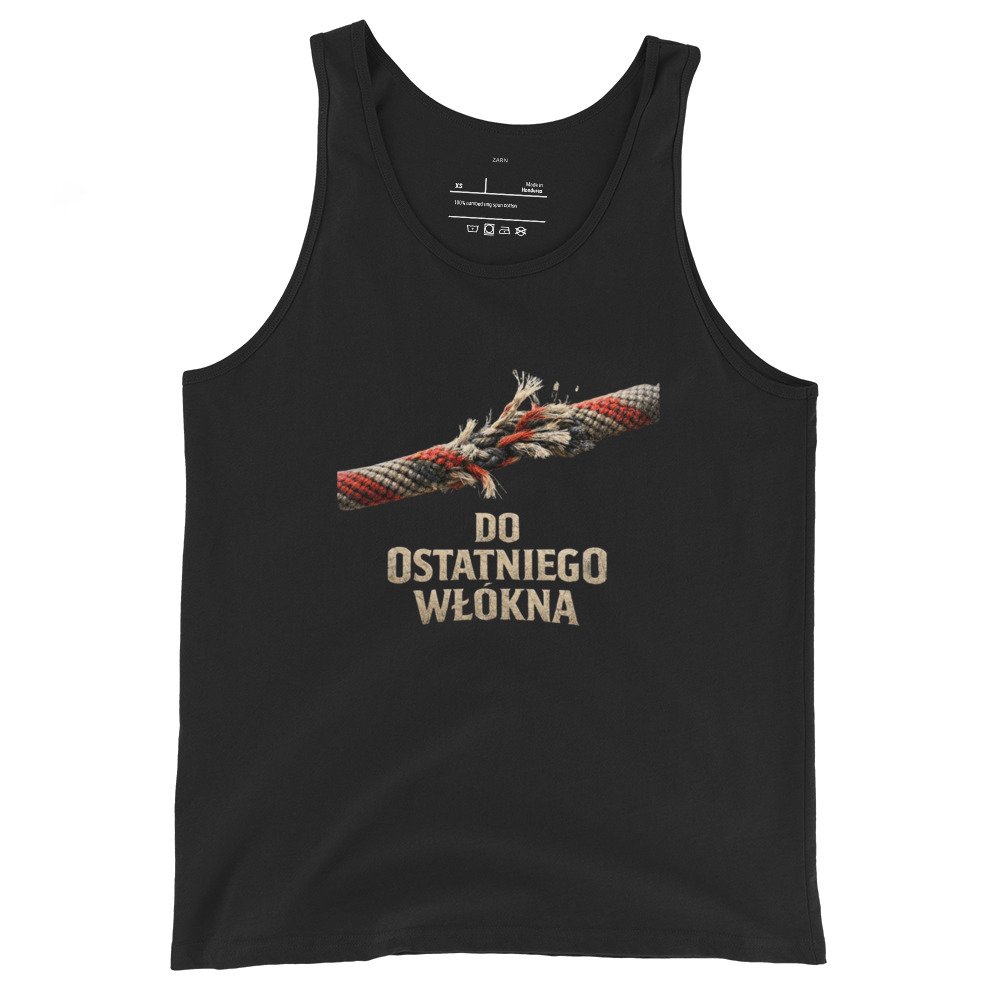 Męska koszulka na ramiączkach „Do Ostatniego Włókna” – motywacyjny tank top siła i wytrwałość| Zarn.pl Męska koszulka na ramiączkach „Do Ostatniego Włókna” – motywacyjny tank top siła i wytrwałość - obrazek 2
