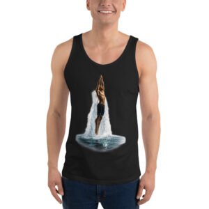 sportowa koszulka tank top z nurkiem i efektem wodnego wybuchu