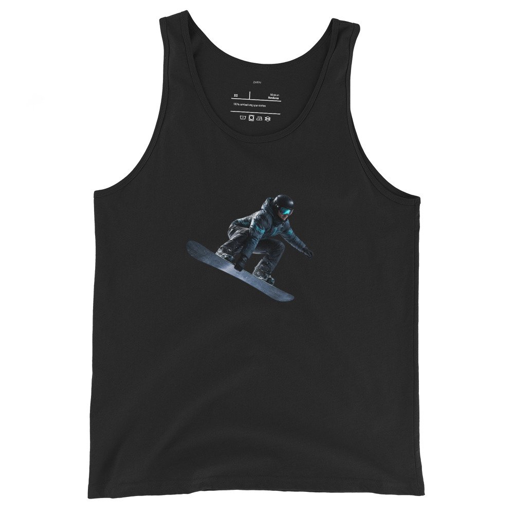 Męska koszulka na ramiączkach „Snowboard Air” – sportowa koszulka tank top ze snowboardzistą| Zarn.pl Męska koszulka na ramiączkach „Snowboard Air” – sportowa koszulka tank top ze snowboardzistą - obrazek 2