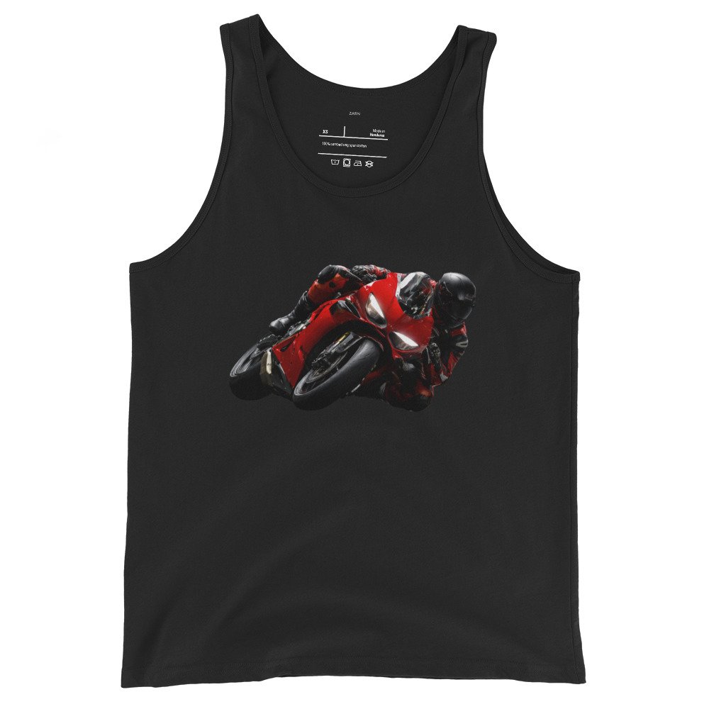 Męska koszulka na ramiączkach „Red Speed Rider” – sportowa koszulka motocyklowa Auto-Moto| Zarn.pl Męska koszulka na ramiączkach „Red Speed Rider” – sportowa koszulka motocyklowa Auto-Moto - obrazek 2