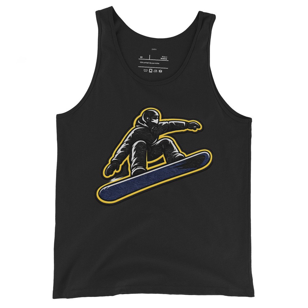Męska koszulka na ramiączkach „Snowboard Jump” – koszulka tank top ze snowboardzistą w akcji| Zarn.pl Męska koszulka na ramiączkach „Snowboard Jump” – koszulka tank top ze snowboardzistą w akcji - obrazek 2