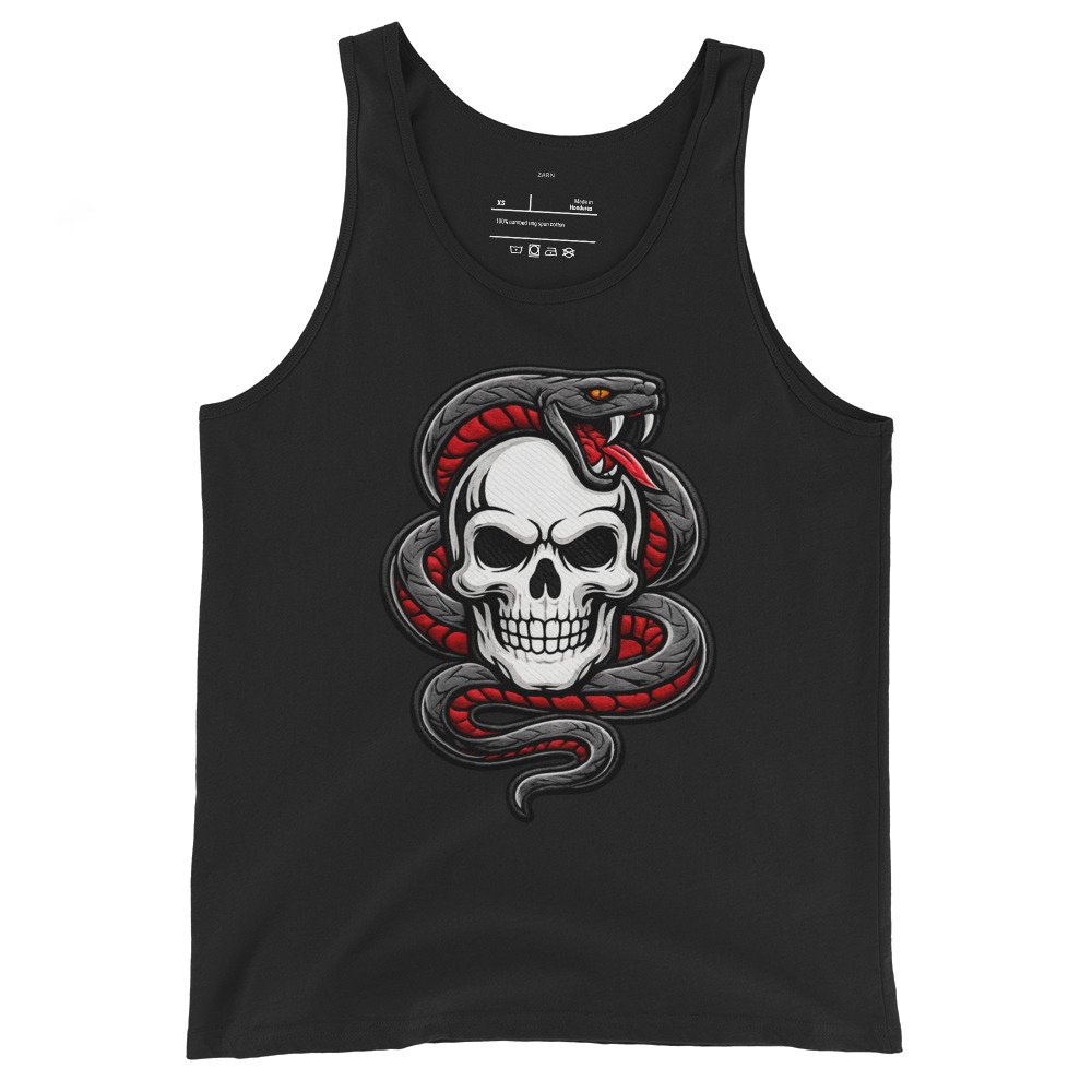 Męska koszulka na ramiączkach „Snake Skull” – tank top z czaszką i wężem| Zarn.pl Męska koszulka na ramiączkach „Snake Skull” – tank top z czaszką i wężem - obrazek 2