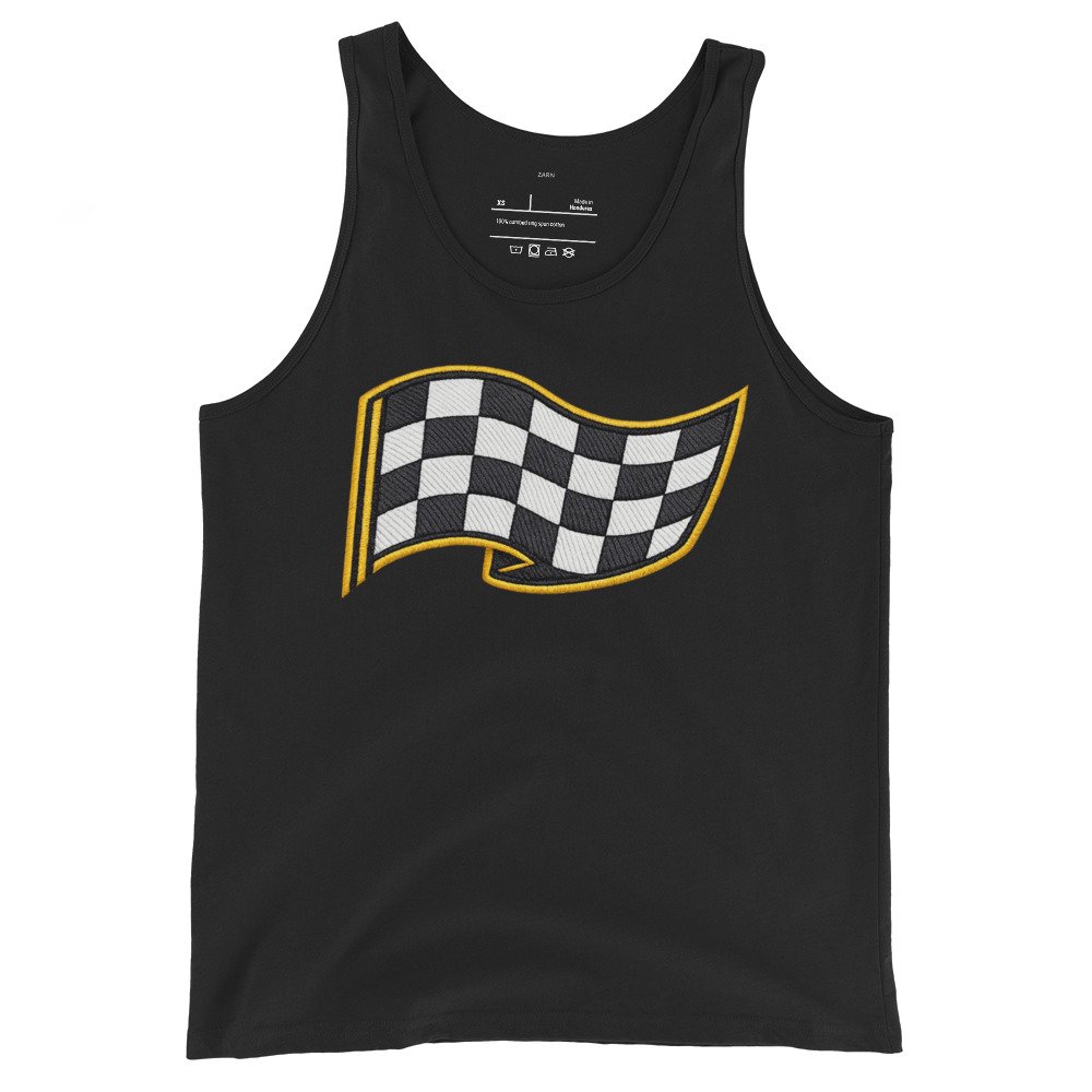 Męska koszulka na ramiączkach „Race Victory” – tank top z flagą wyścigową| Zarn.pl Męska koszulka na ramiączkach „Race Victory” – tank top z flagą wyścigową - obrazek 2