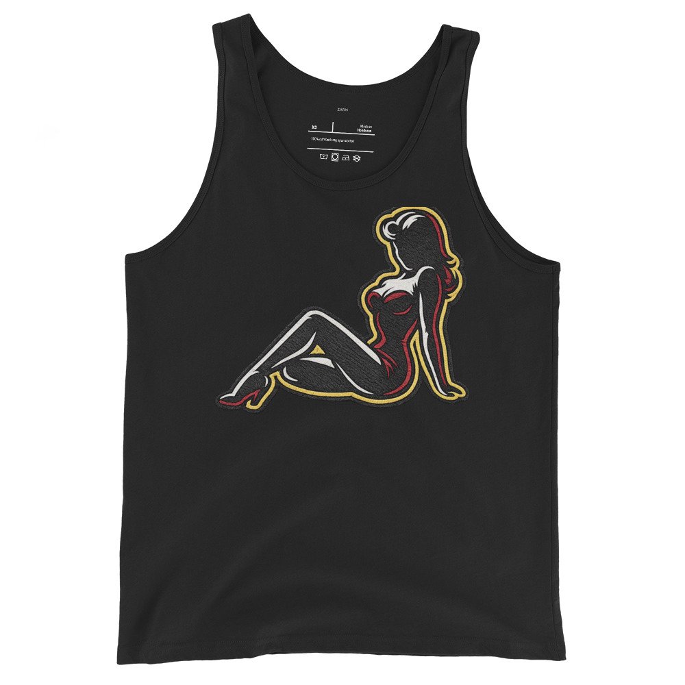 Męska koszulka na ramiączkach „Pin-Up Silhouette” – tank top z kobiecą grafiką| Zarn.pl Męska koszulka na ramiączkach „Pin-Up Silhouette” – tank top z kobiecą grafiką - obrazek 2