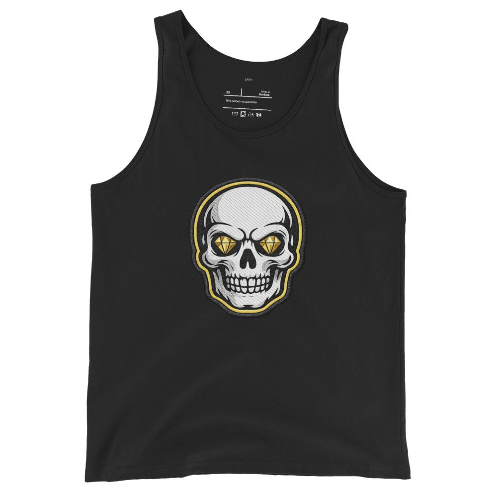 Męska koszulka na ramiączkach „Diamond Skull” – tank top z czaszką i diamentowymi oczami| Zarn.pl Męska koszulka na ramiączkach „Diamond Skull” – tank top z czaszką i diamentowymi oczami - obrazek 2