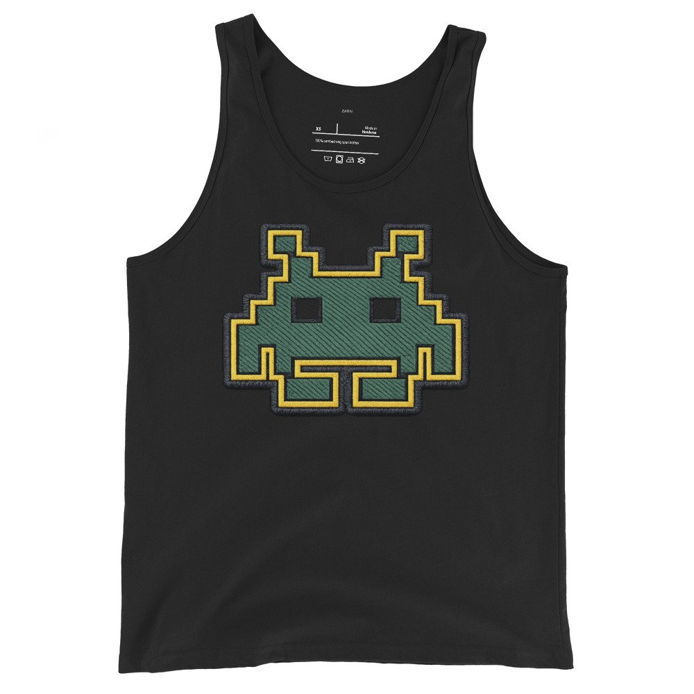 Męska koszulka na ramiączkach „Pixel Alien” – tank top z pikselowym kosmitą| Zarn.pl Męska koszulka na ramiączkach „Pixel Alien” – tank top z pikselowym kosmitą - obrazek 2