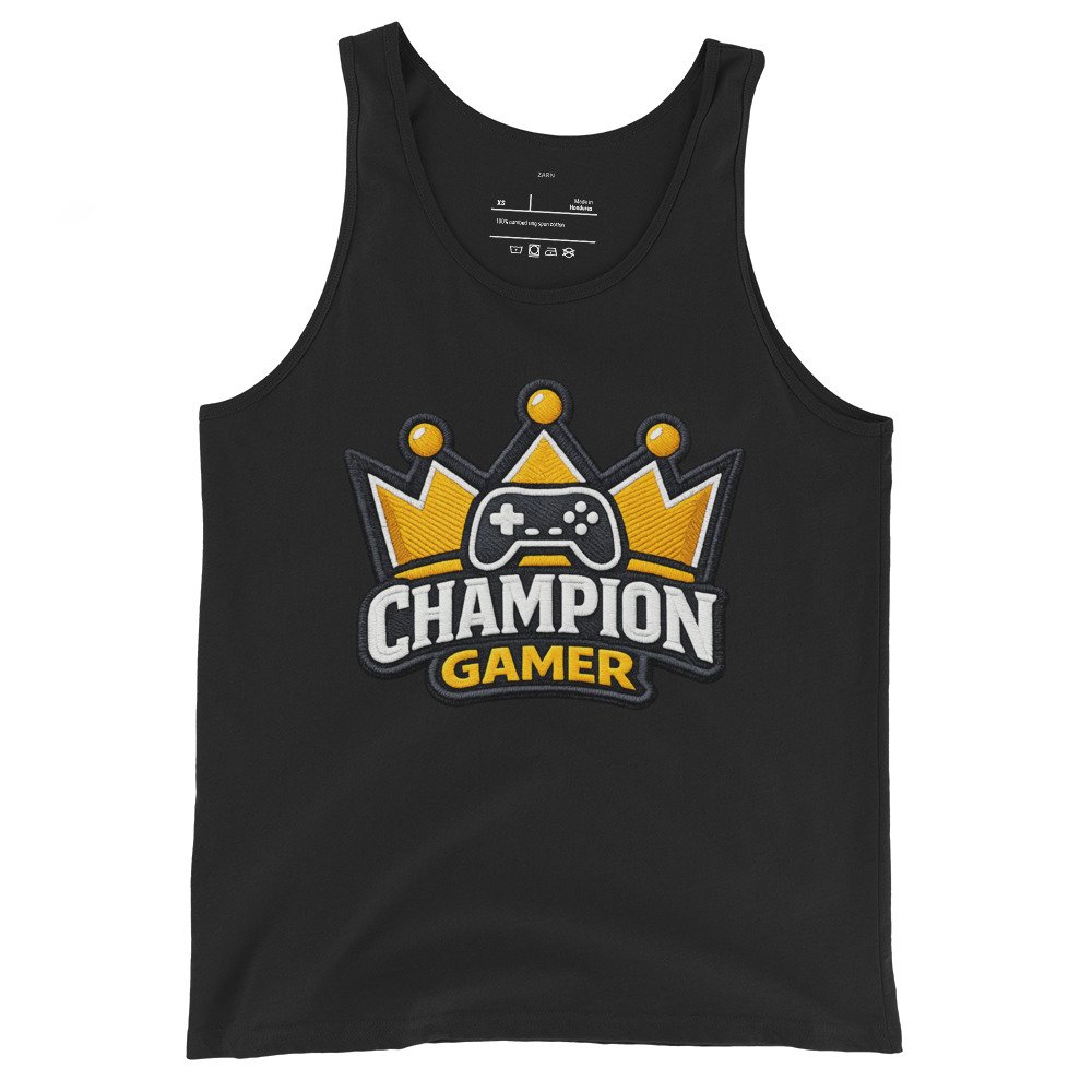 Męska koszulka na ramiączkach „Champion Gamer” – tank top dla gracza| Zarn.pl Męska koszulka na ramiączkach „Champion Gamer” – tank top dla gracza - obrazek 2