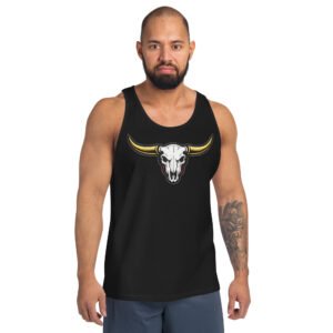 męska koszulka na ramiączkach z czaszką byka w stylu western
