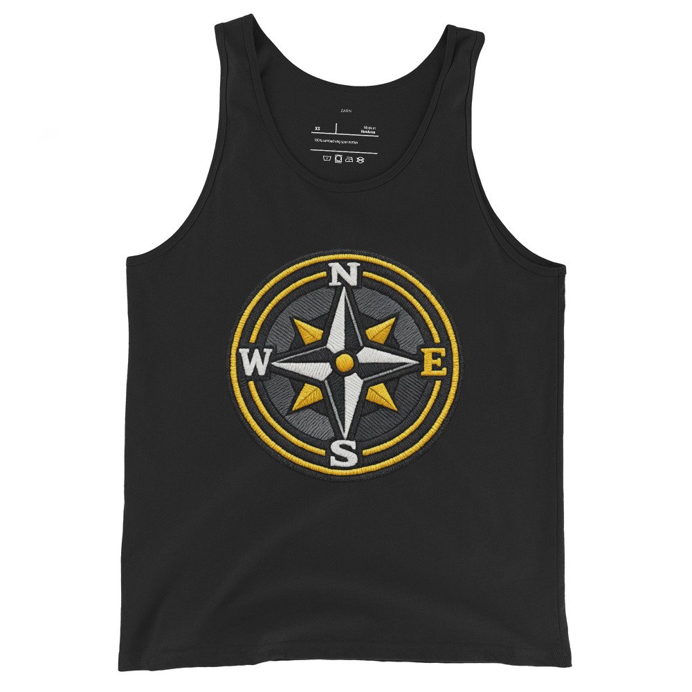 Męska koszulka na ramiączkach z różą wiatrów – tank top podróżniczy vintage| Zarn.pl Męska koszulka na ramiączkach z różą wiatrów – tank top podróżniczy vintage - obrazek 2