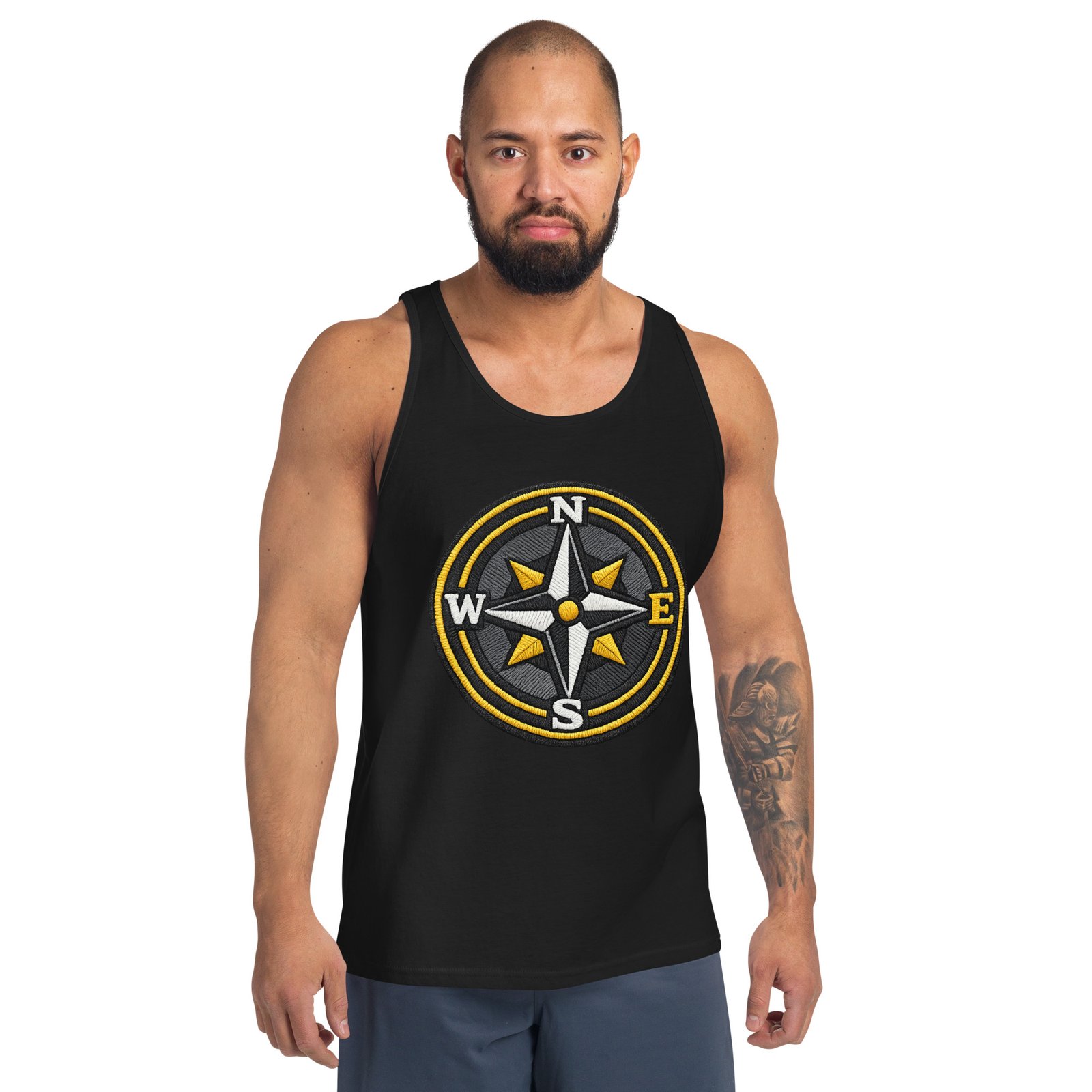 Męska koszulka na ramiączkach z różą wiatrów – tank top podróżniczy vintage| Zarn.pl Męska koszulka na ramiączkach z różą wiatrów – tank top podróżniczy vintage - obrazek 8
