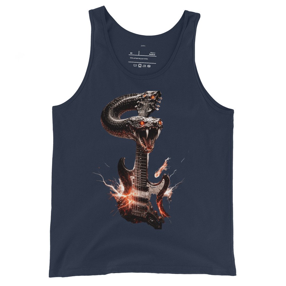 Koszulka na ramiączkach „Venom Strings” – rockowa koszulka tank top z gitarą i wężem| Zarn.pl Koszulka na ramiączkach „Venom Strings” – rockowa koszulka tank top z gitarą i wężem - obrazek 3