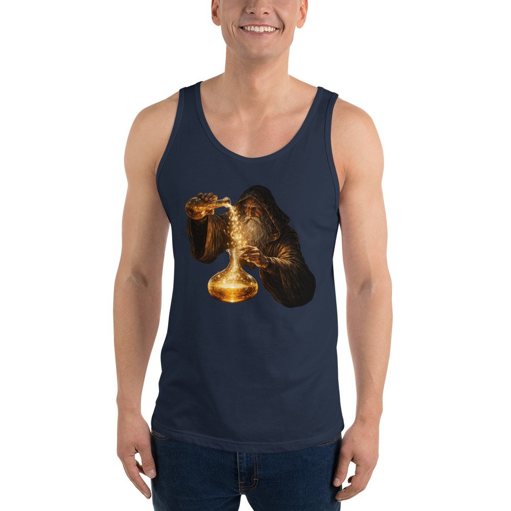 Koszulka na ramiączkach „Golden Alchemist” – artystyczna koszulka tank top alchemik fantasy| Zarn.pl Koszulka na ramiączkach „Golden Alchemist” – artystyczna koszulka tank top alchemik fantasy - obrazek 8