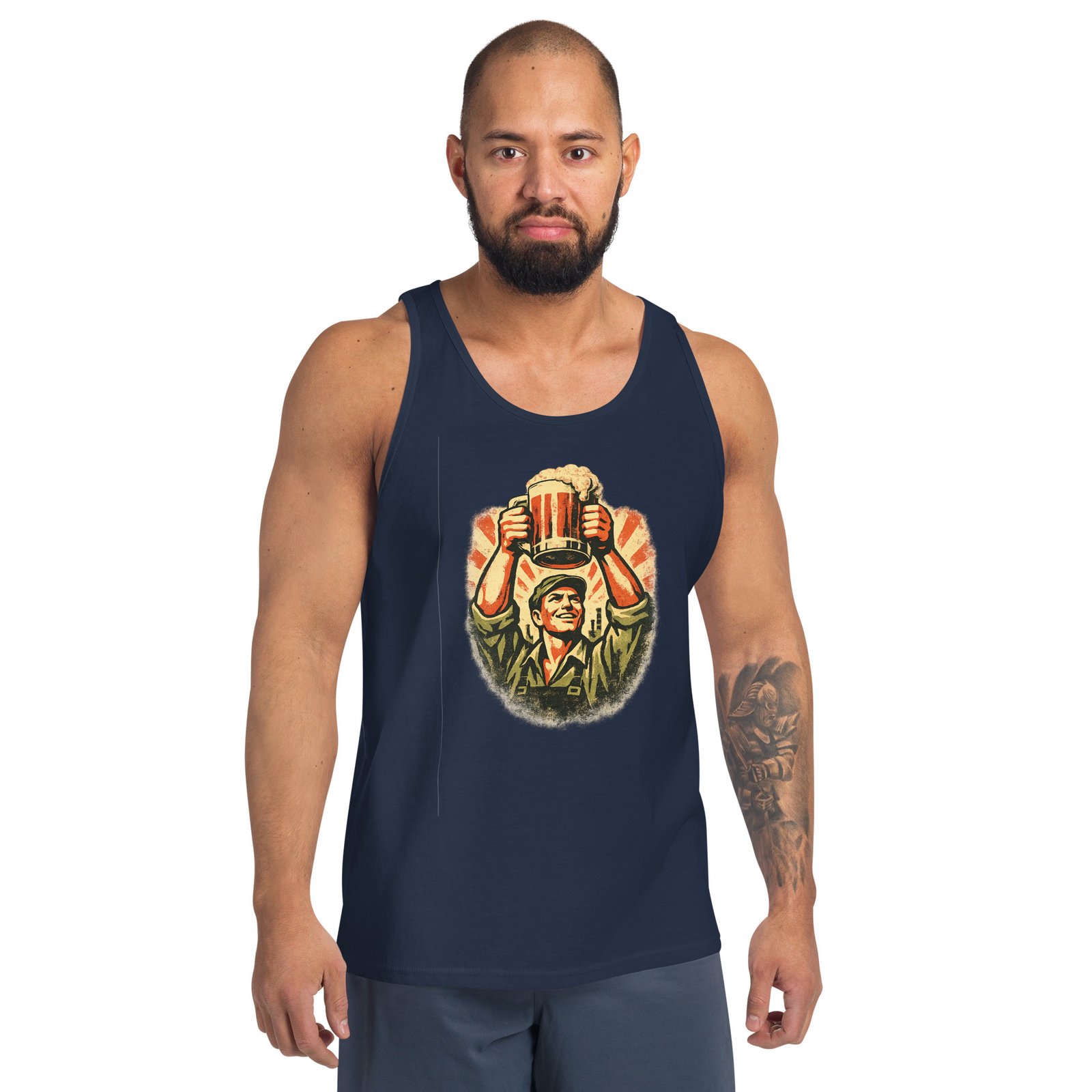 Męska koszulka na ramiączkach „Piwny Bohater PRL” – tank top retro z kuflem piwa| Zarn.pl Męska koszulka na ramiączkach „Piwny Bohater PRL” – tank top retro z kuflem piwa - obrazek 9