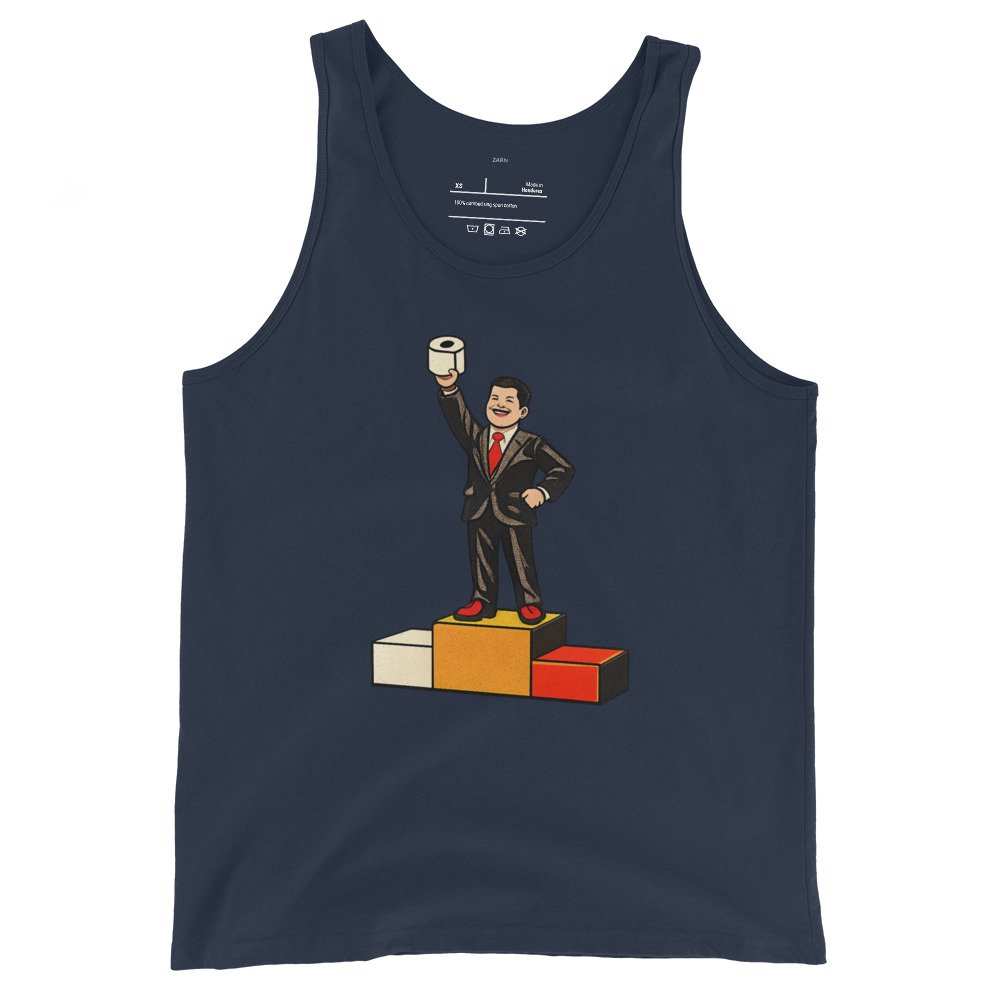 Męska koszulka na ramiączkach „Papier Toaletowy PRL” – tank top retro z humorem vintage| Zarn.pl Męska koszulka na ramiączkach „Papier Toaletowy PRL” – tank top retro z humorem vintage - obrazek 3