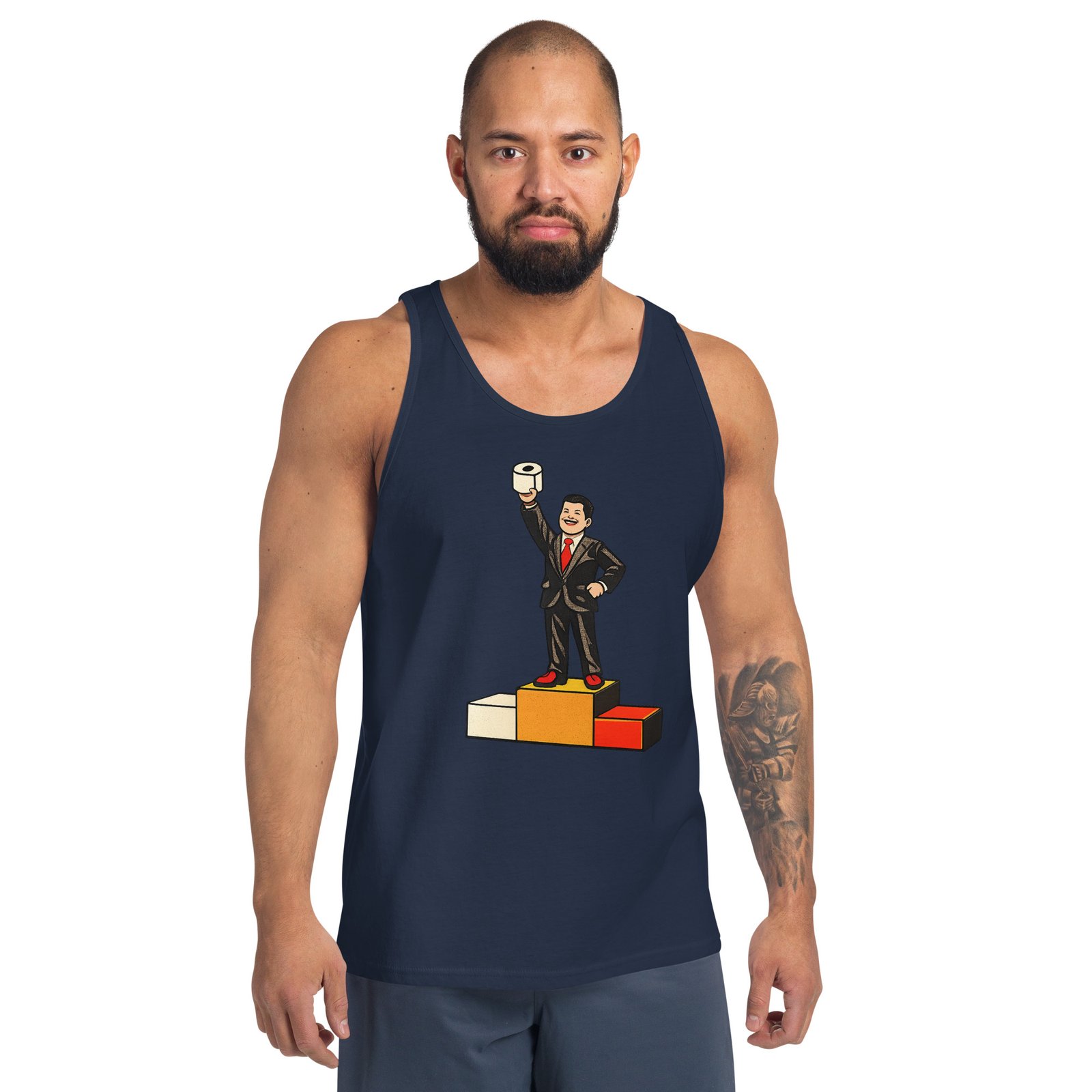 Męska koszulka na ramiączkach „Papier Toaletowy PRL” – tank top retro z humorem vintage| Zarn.pl Męska koszulka na ramiączkach „Papier Toaletowy PRL” – tank top retro z humorem vintage - obrazek 8