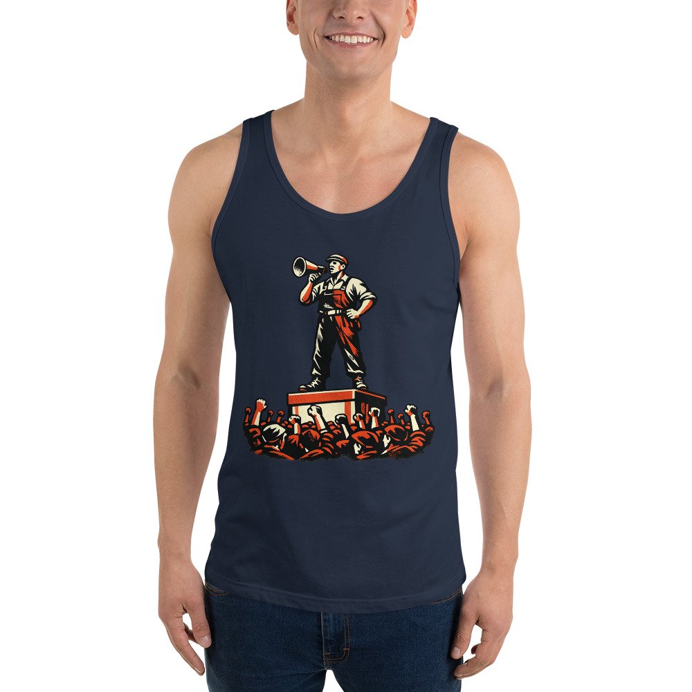 Koszulka na ramiączkach PRL „Robotnik z Megafonem” – tank top retro propaganda vintage| Zarn.pl Koszulka na ramiączkach PRL „Robotnik z Megafonem” – tank top retro propaganda vintage - obrazek 9