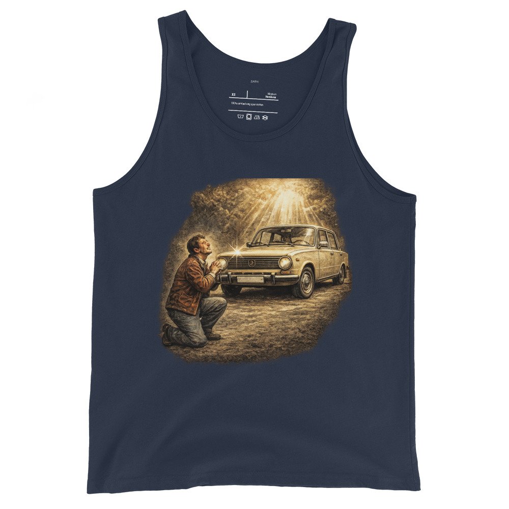 Koszulka na ramiączkach PRL „Cud Motoryzacji” – tank top retro samochód vintage| Zarn.pl Koszulka na ramiączkach PRL „Cud Motoryzacji” – tank top retro samochód vintage - obrazek 3