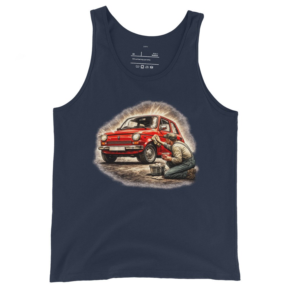 Koszulka na ramiączkach Fiat 126p „Maluch” – tank top PRL retro motoryzacja| Zarn.pl Koszulka na ramiączkach Fiat 126p „Maluch” – tank top PRL retro motoryzacja - obrazek 3