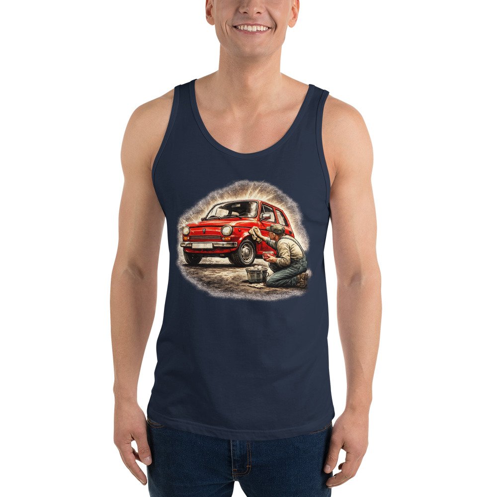 Koszulka na ramiączkach Fiat 126p „Maluch” – tank top PRL retro motoryzacja| Zarn.pl Koszulka na ramiączkach Fiat 126p „Maluch” – tank top PRL retro motoryzacja - obrazek 9