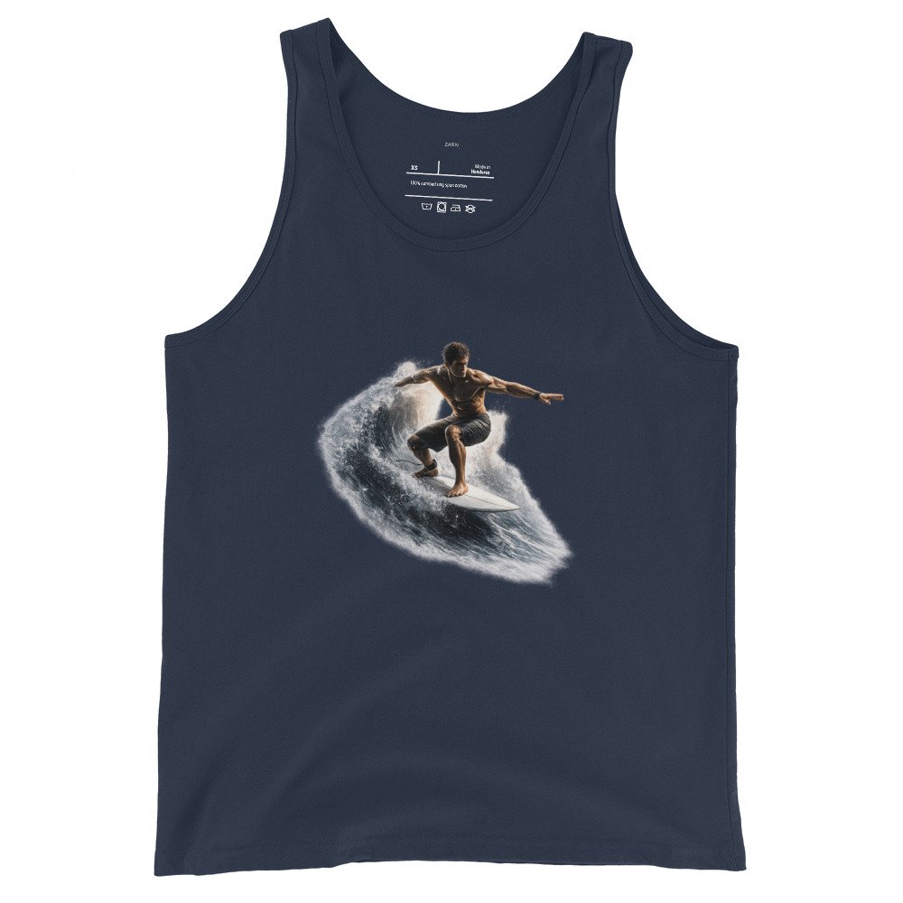 Męska koszulka na ramiączkach „Moc Fali” – sportowa koszulka tank top z surferem| Zarn.pl Męska koszulka na ramiączkach „Moc Fali” – sportowa koszulka tank top z surferem - obrazek 3