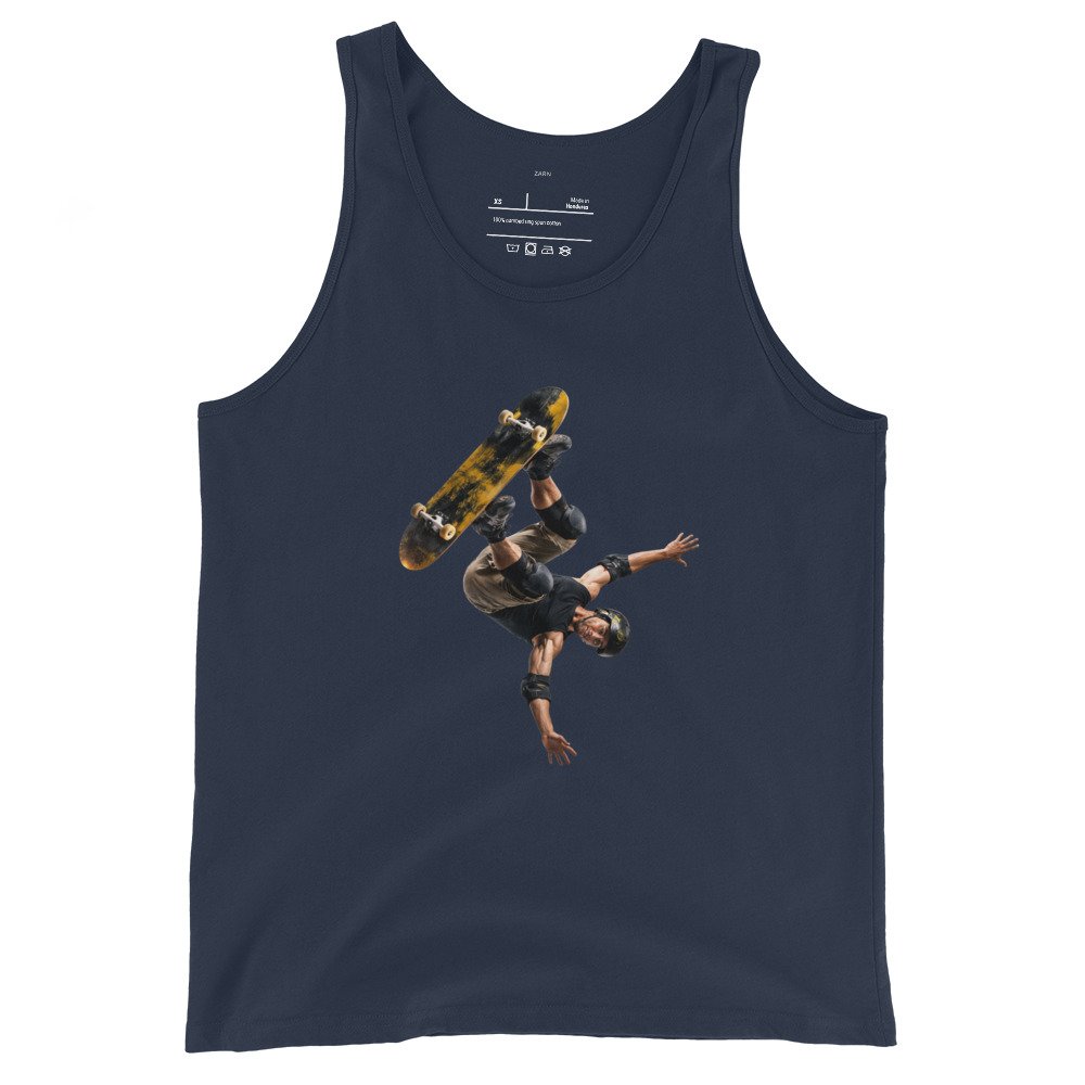 Męska koszulka na ramiączkach „Skate Air” – sportowa koszulka tank top ze skaterem| Zarn.pl Męska koszulka na ramiączkach „Skate Air” – sportowa koszulka tank top ze skaterem - obrazek 3