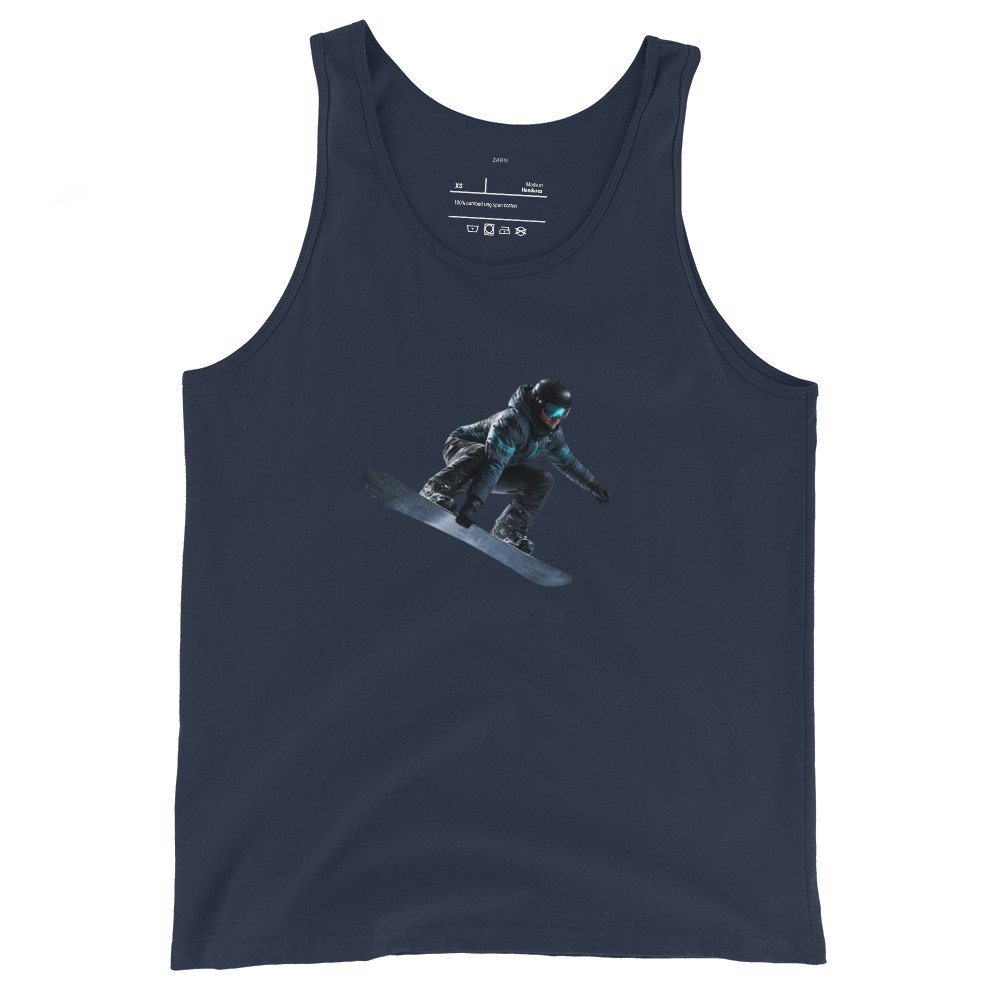 Męska koszulka na ramiączkach „Snowboard Air” – sportowa koszulka tank top ze snowboardzistą| Zarn.pl Męska koszulka na ramiączkach „Snowboard Air” – sportowa koszulka tank top ze snowboardzistą - obrazek 3