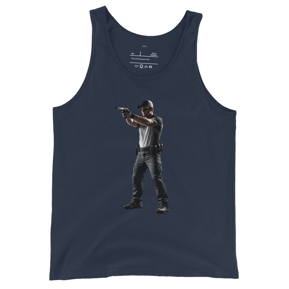 Męska koszulka na ramiączkach „Dynamic Shooter” – sportowa koszulka tank top strzelectwo sportowe| Zarn.pl Męska koszulka na ramiączkach „Dynamic Shooter” – sportowa koszulka tank top strzelectwo sportowe - obrazek 3