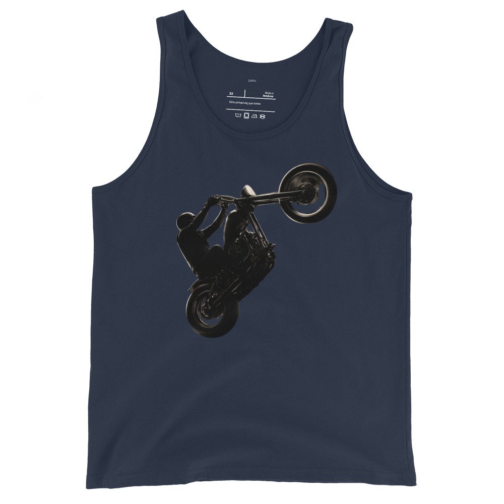 Męska koszulka na ramiączkach „Wheelie Rider” – stunt motocyklowy Auto-Moto| Zarn.pl Męska koszulka na ramiączkach „Wheelie Rider” – stunt motocyklowy Auto-Moto - obrazek 3