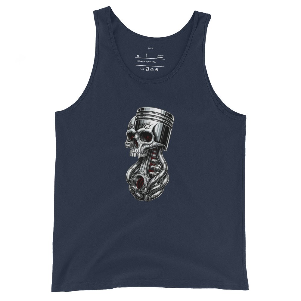Męska koszulka na ramiączkach „Skull Piston” – mechaniczna czaszka Auto-Moto| Zarn.pl Męska koszulka na ramiączkach „Skull Piston” – mechaniczna czaszka Auto-Moto - obrazek 3