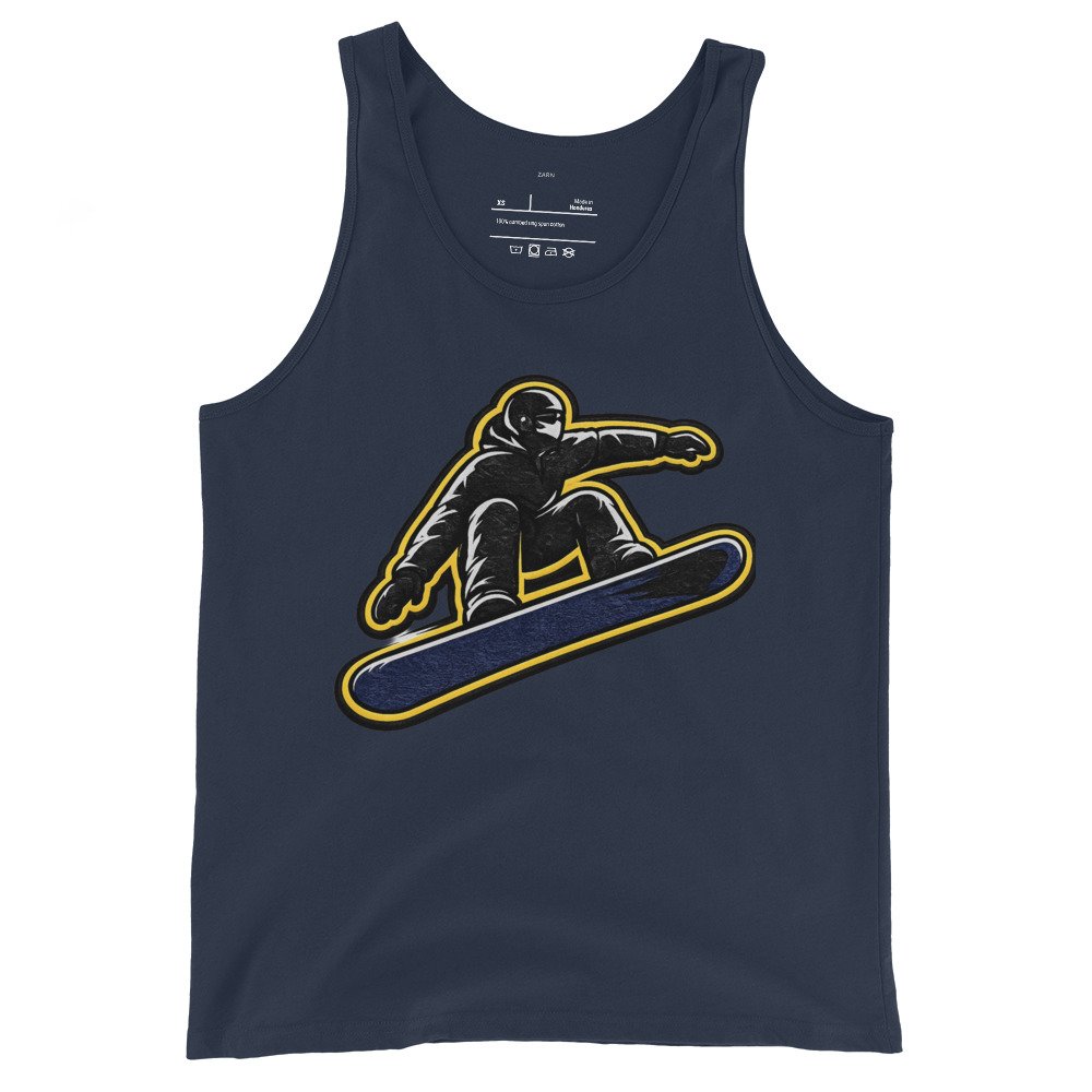 Męska koszulka na ramiączkach „Snowboard Jump” – koszulka tank top ze snowboardzistą w akcji| Zarn.pl Męska koszulka na ramiączkach „Snowboard Jump” – koszulka tank top ze snowboardzistą w akcji - obrazek 3