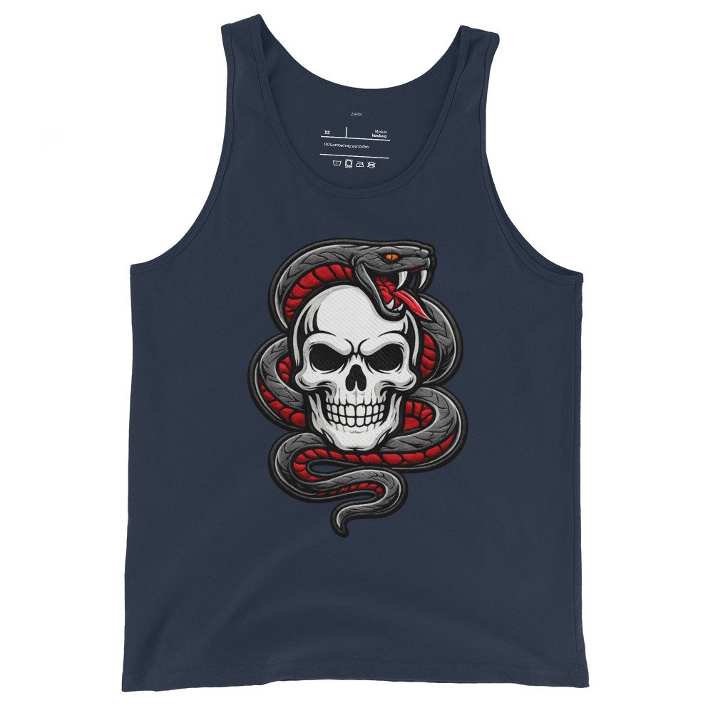 Męska koszulka na ramiączkach „Snake Skull” – tank top z czaszką i wężem| Zarn.pl Męska koszulka na ramiączkach „Snake Skull” – tank top z czaszką i wężem - obrazek 3