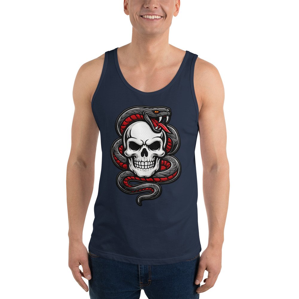 Męska koszulka na ramiączkach „Snake Skull” – tank top z czaszką i wężem| Zarn.pl Męska koszulka na ramiączkach „Snake Skull” – tank top z czaszką i wężem - obrazek 9