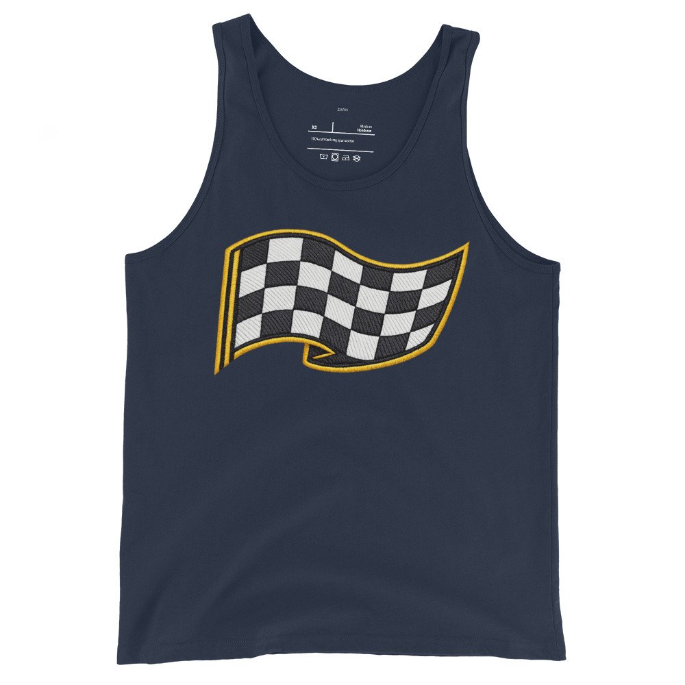 Męska koszulka na ramiączkach „Race Victory” – tank top z flagą wyścigową| Zarn.pl Męska koszulka na ramiączkach „Race Victory” – tank top z flagą wyścigową - obrazek 3