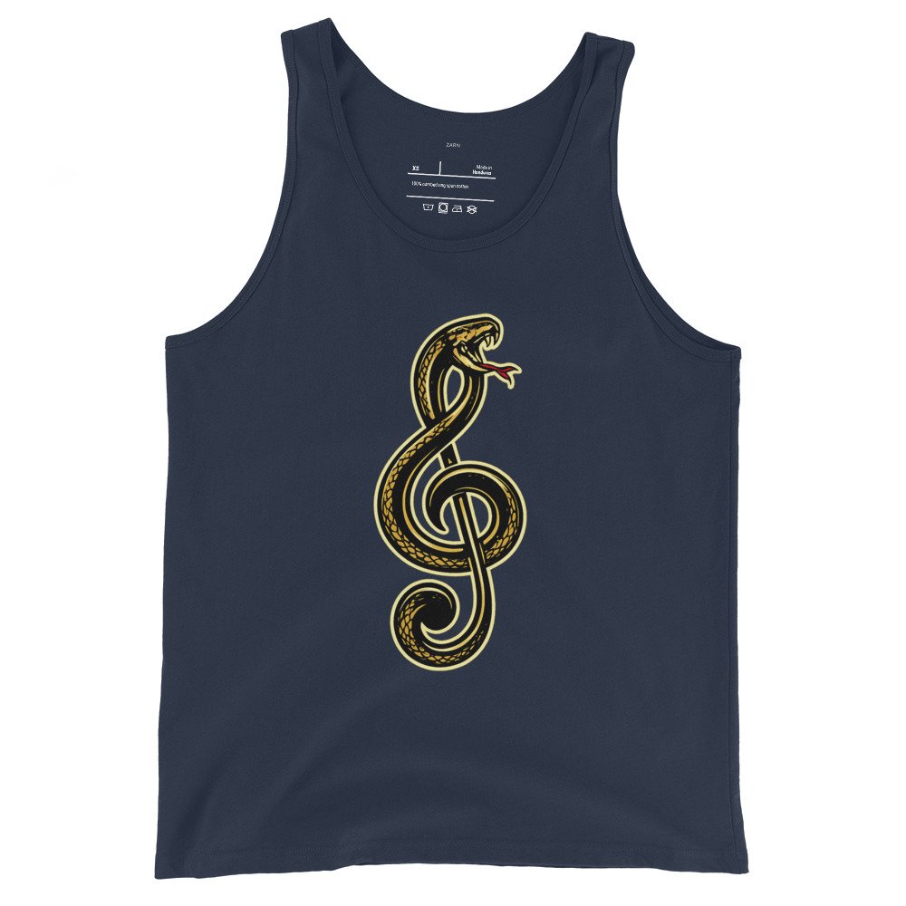 Męska koszulka na ramiączkach „Snake Note” – tank top z wężem i kluczem wiolinowym| Zarn.pl Męska koszulka na ramiączkach „Snake Note” – tank top z wężem i kluczem wiolinowym - obrazek 3