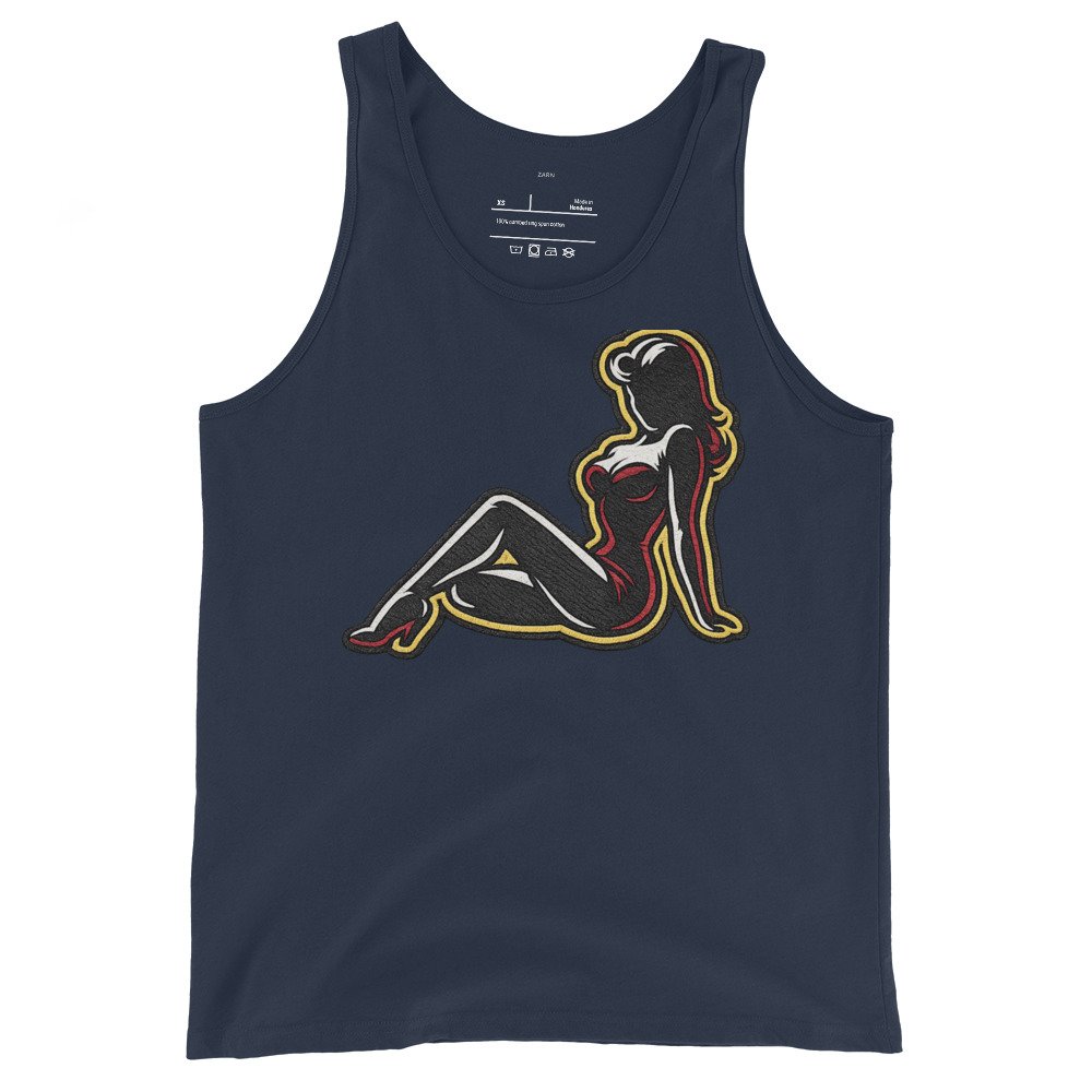 Męska koszulka na ramiączkach „Pin-Up Silhouette” – tank top z kobiecą grafiką| Zarn.pl Męska koszulka na ramiączkach „Pin-Up Silhouette” – tank top z kobiecą grafiką - obrazek 3