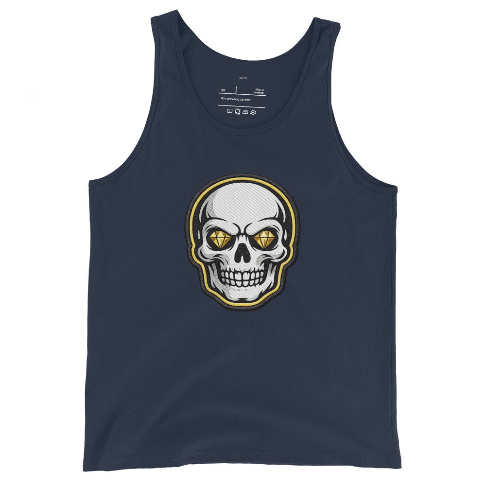Męska koszulka na ramiączkach „Diamond Skull” – tank top z czaszką i diamentowymi oczami| Zarn.pl Męska koszulka na ramiączkach „Diamond Skull” – tank top z czaszką i diamentowymi oczami - obrazek 3