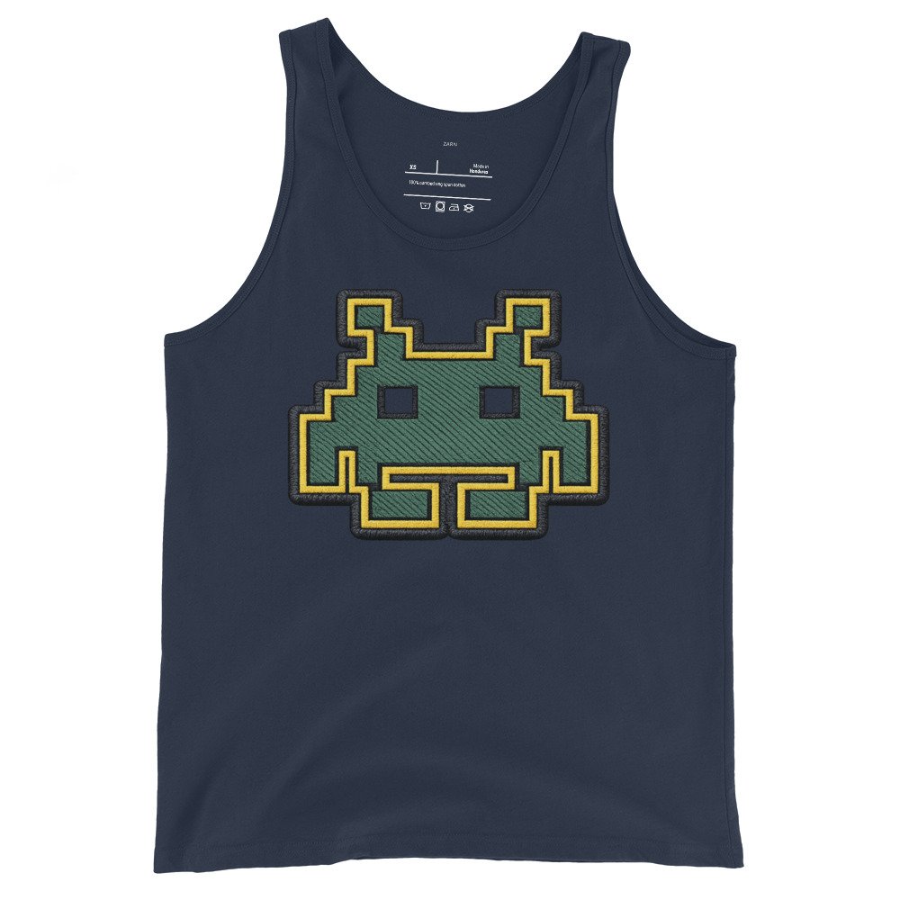 Męska koszulka na ramiączkach „Pixel Alien” – tank top z pikselowym kosmitą| Zarn.pl Męska koszulka na ramiączkach „Pixel Alien” – tank top z pikselowym kosmitą - obrazek 3