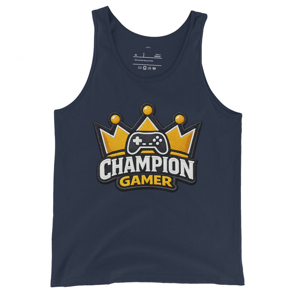Męska koszulka na ramiączkach „Champion Gamer” – tank top dla gracza| Zarn.pl Męska koszulka na ramiączkach „Champion Gamer” – tank top dla gracza - obrazek 3