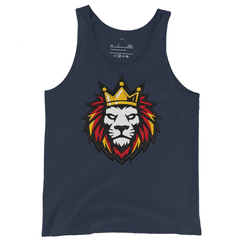 Męska koszulka na ramiączkach „King Lion” – tank top z lwem w koronie| Zarn.pl Męska koszulka na ramiączkach „King Lion” – tank top z lwem w koronie - obrazek 3